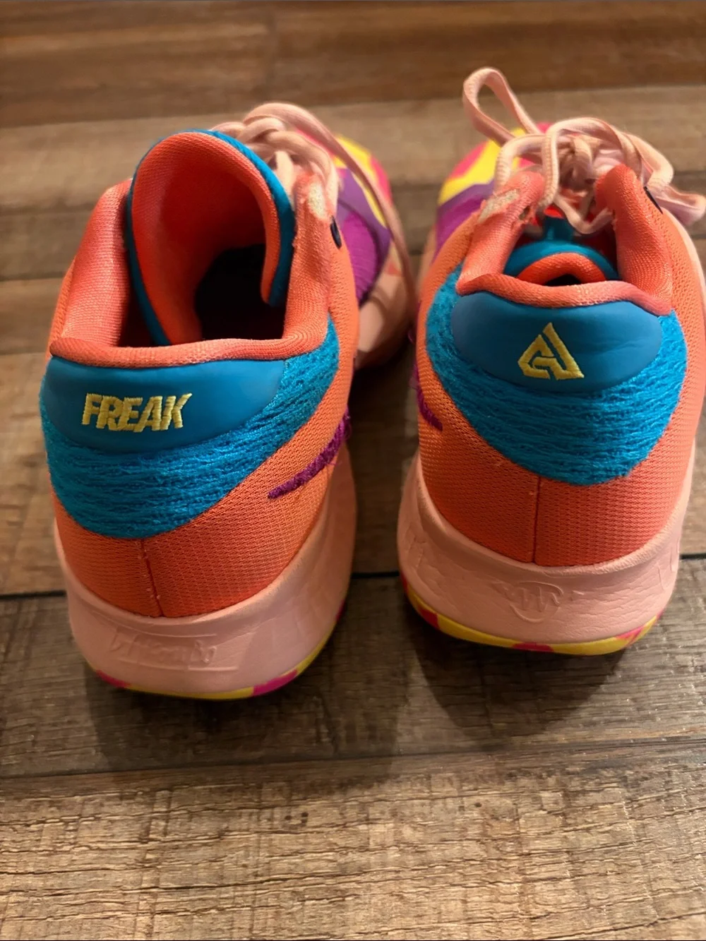 Giannis Freak Basketball Shoes in Pink, Purple & Yellow